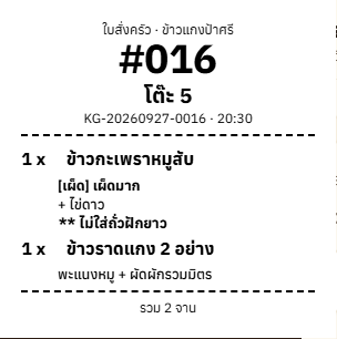 ตัวอย่างใบสั่งครัว