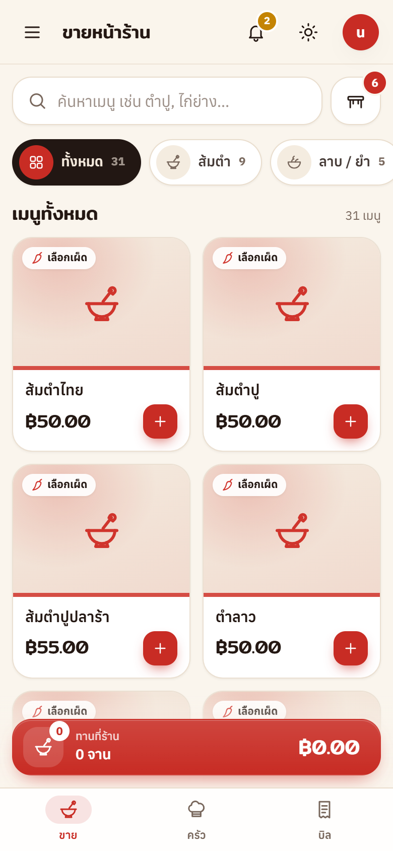 หน้าขายบนมือถือ